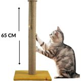 Pugalo Tırmalama Pugalo 65 cm Büyük Kedi Tırmalam Tahtası Catnipli Uzun Tırmalama Tahtası Minder Yüzey Sarı