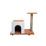 Pugalo Yataklı Kedi Evi Yataklı Küçük Kedi Evi Turuncu