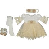 Pugi Baby 4028P Kız Bebek Mimoza Dantelli Elbise ve Mevlütlük Takım - 3 - 6 Ay - Açık Kahverengi