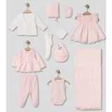 Pugi Baby Dantel Detaylı 10’lu Kız Bebek Hastane Çıkış Seti - Pembe - 0 - 3 Ay