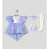 Pugi Baby Kız Bebek Şık Dantelli Mevlüt / Özel Gün Elbisesi - 0 - 3 Ay - Mor