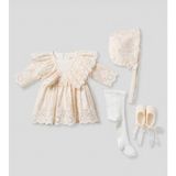 Pugi Baby Kız Bebek Şık Dantelli Mevlüt / Özel Gün Elbisesi - 3 - 6 Ay - Somon