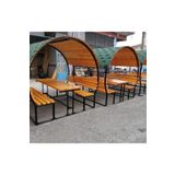 puhu aksesuar Bahçe Masası Ahşap Kamelya/çardak Piknik Masası (8 Kişilik)