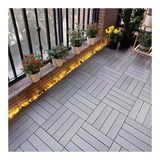 Pujindu Kilitli Yer Karosu, Dış Mekan Ahşap Yer Karosu, İç Ve Dış Mekan Kullanımı İçin Su Geçirmez Plastik Kompozit Veranda Fayansları (Gri, 11.8X11.8ın/8Pcs)