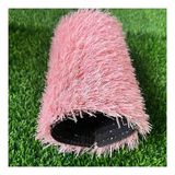 Pujindu Suni Çim Halı, Gerçekçi Sahte Çim Mat, Veranda Bahçe Çiminde Düğün İçin Drenaj Delikli Kaymaz Çim Mat (Renk: Pembe, Boyut: 20X47ın)