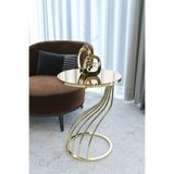 Puklife Kuğu Yan Sehpa, Gold Ayak Bronz Ayna