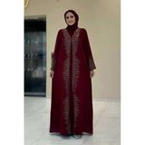 Pul İşlemeli Yelekli Elbise Takım 8498 Bordo