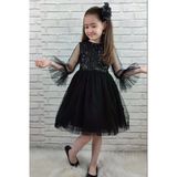 Pul Payet Tüllü Kız Çocuk Elbise MNK0285