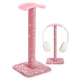 Pulchrum Lüks Rhinestones Kulaklık Standı, Metal Kulaklık Tutacağı Kristal Tüm Kulaklıklar için (Pembe)