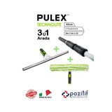 pulex Mağaza Camı Temizlik Seti 3m Teleskop Sırık / Sopa - 45cm Camçek Ve Peluş Takımı