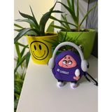 Puli Apple iPhone 3. Nesil Uyumlu Koruyucu Bluetooth Kulaklık Kılıfı Hoodie Figürlü - Koyu Mor