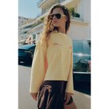 Pull & Bear Oversize çizgili grafikli sweatshirt