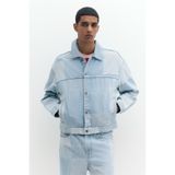 Pull & Bear Patchwork kareli denim ceket