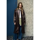 Pull & Bear Uzun suni deri trençkot
