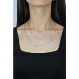 Pullu 90 cm Rodyumlu Gümüş Kolye 7260