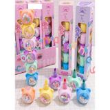 Pullu Ayıcık Yumurtlayan Fosforlu Kalem 1 Paket 5 Renk Pullu Ayıcık Figürlü İşaret Kalemi Mini 5 Li Fosforlu Kalem