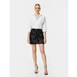 Pullu Payetli Mini Etek Astarlı Standart Bel Slim Fit