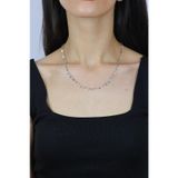 Pullu Rodyumlu Gümüş Choker Kolye 7263