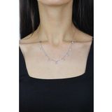 Pullu Rodyumlu Gümüş Kolye 7268