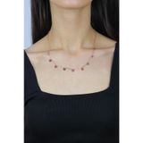 Pullu Rose Gümüş Kolye 7269