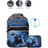 Pulo Black Panter Okul Çantası + Beslenme + Suluk - Kara Panter Çanta Erkek İlkokul Çantası