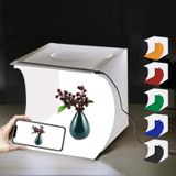 PULUZ Mini Fotoğraf Stüdyosu Kutusu 20 cm Taşınabilir Işık Çadır Fotoğrafçılık Işık Çadır Beyaz Katlanabilir 20 LED Işıkları+6 Arka için Ürün Ekran