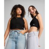 Puma 629765-01 Siyah Wardrobe Essentials Ribbed Crop Top Kadın Atlet