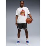 Puma 63289101 Hoopaverse Tee 3 Puma Whit Beyaz Yuvarlak Yaka Regular Fit Baskılı Erkek T-Shirt