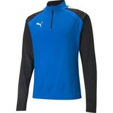 Puma 65723602 Teamliga 1 4 Zip Top Mavi Futbol Antrenman Uzun Kollu Erkek T-shirt