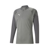 Puma 65798213 Gri Teamcup Training 1/4 Zip Top Erkek Futbol Uzun Kollu Antrenman Üstü