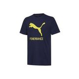 Puma 77313601 FSK Cat Tee Yuvarlak Yaka Düz Lacivert Sarı Erkek Fenerbahçe T-Shirt