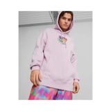 Puma 8Enjamin Graphic Hoodie Erkek Kapüşonlu Sweatshirt, Pembe, L Beden