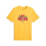 PUMA Ac Mılan Ftblculture Erkek Tişört,Sunny Yellow-For All Time Red S