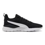 Puma Anzarun Lite Unisex Spor Ayakkabı 405506-02 Düz Taban ve Erkekler İçin Şık Tasarım - Siyah
