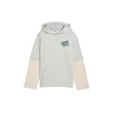 Puma Çocuk Mid90s Layered Hoodie Sweatshirt, 7-8 Yıl, 688473, Gri, üniseks-çocuk