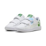 PUMA Çocuk Smash 3.0 Dino spor ayakkabısı, Beyaz Yeşil Meyve Canlı Mavi, 35 EU