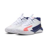 PUMA Dagger 2 Mid basketbol ayakkabısı, White Pink Alert Elektro Blue, 35.5 EU