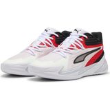 Puma Dagger Basketbol Ayakkabı Erkekler İçin Beyaz Kırmızı Dış Materyal ile Modern Tasarım
