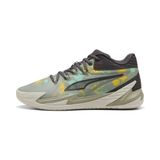 Puma Dagger Points in the Paint Unisex Basketbol Ayakkabısı, Lux Army-Fresh Mint, 48 Beden