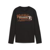 Puma Erkek Çocuk Uzun Kollu Tişört, Crew Neck, Baskılı, Siyah, 164 Beden