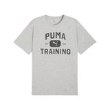 PUMA Erkek M GRAPHICS TRAIN LOGO RLXD T T-shirt Light Gray Heather-Q3 S
