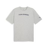 PUMA Erkek M Run Graphic Tee Oversized T-shirt Light Gray Heather L