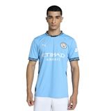 PUMA Erkek MCFC Home Jersey Replica Forma Team Light Blue-Marine Blue XS