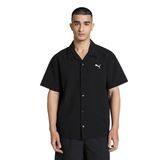 PUMA Erkek Wardrobe ESS Relaxed gofre kumaş tişört, Siyah, S