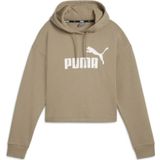 Puma Ess Cropped Logo Hoodie Kadın Bej Sweatshırt