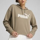 Puma Ess Cropped Logo Hoodie Oak Branch Kadın Spor Sweatshirt - 586869 67 - Kahve - XL