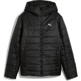 Puma Ess Hooded Padded Jacket Kadın Yetişkin Ceket Uzun Kol Midi Kesim Siyah
