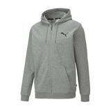 Puma ESS Small Logo FZ Hoodie TR 586704 Fermuarlı Erkek Kapüşonlu Sweatshirt GRİ