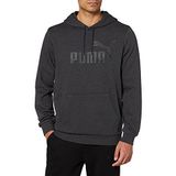Puma Essentials Big Logo Hoodie Men Unisex Yetişkin Kapüşonlu Sweatshirt, Dark Gray Heather, S