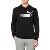 Puma Essentials Big Logo Hoodie Men Unisex Yetişkin Kapüşonlu Sweatshirt, Puma Black, S